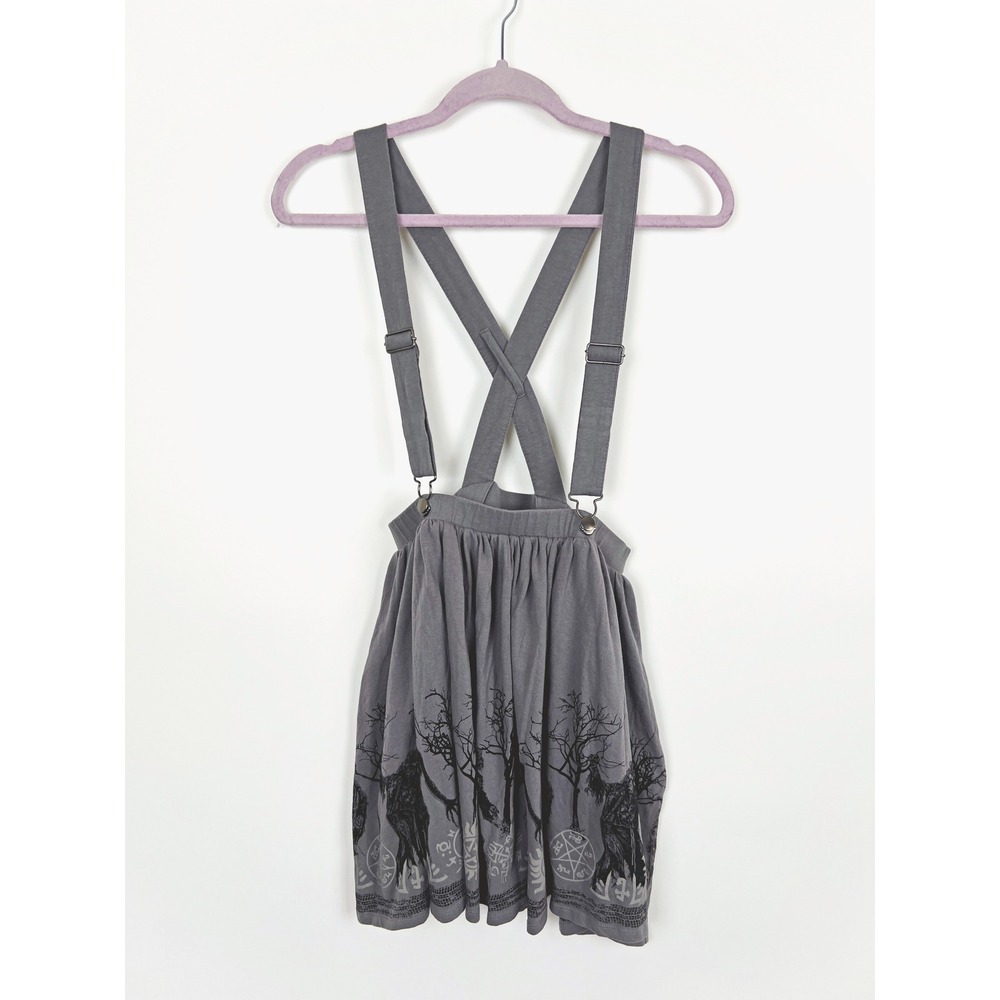 Supernatural Monsters Graphic Suspender Skirt Pinafore Small